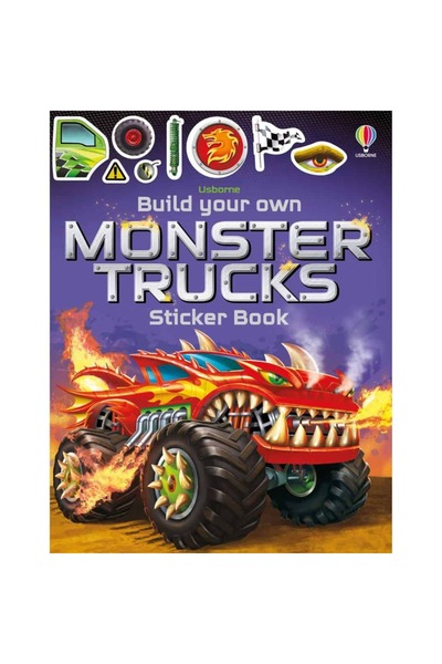 Usborne Sticker book, BUILD YOUR OWN MONSTER TRUCKS STICKER, Usborne, + 3 years