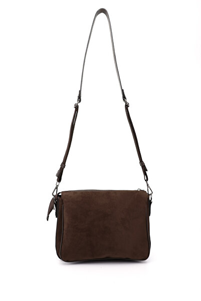GÖNDERİ(R) Women's Brown Suede Long Strap Shoulder Bag