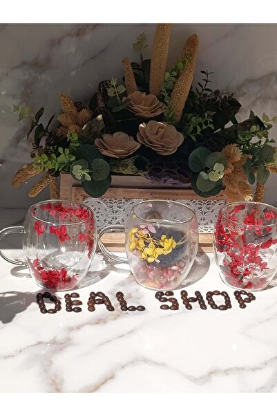 dealshopromania Set 6 cești cafea din sticla termorezistentă cu pereti dubli ...