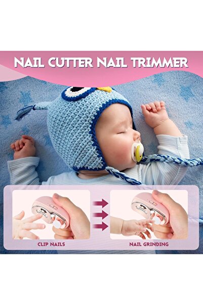 Generic Vellaluna 2-in-1 Automatic Electric Nail Clipper with Light and 2 Speeds, USB Rechargeable