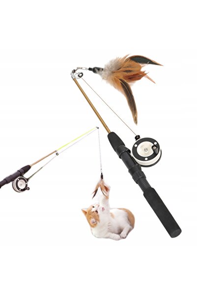 zola Jucarie pentru pisici, undita cu pene, lungime reglabila 41-75 cm