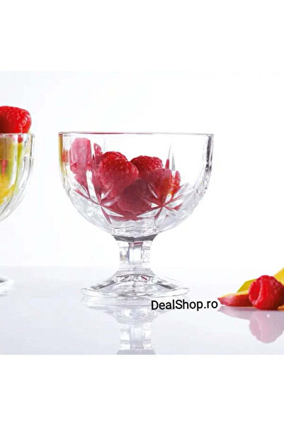 dealshopromania Set de 6 pahare de sticlă pentru înghețată/salata de fructe 300 ml Sonia terasă piscină evenimente