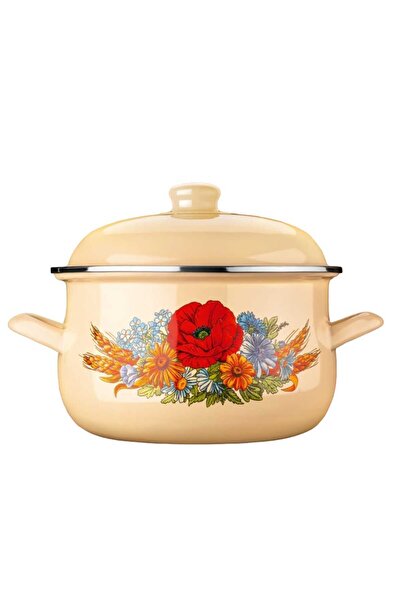 dealshopromania Cratiță emailată 4,8 litri cu capac Brio Field Flowers Cook h...