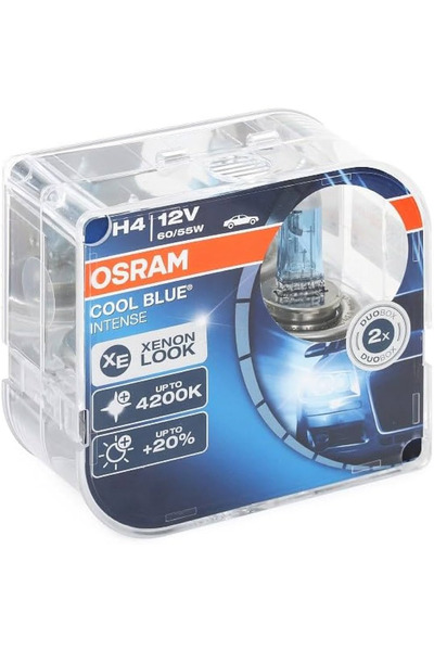 Osram COOL BLUE INTENSE H4 Halogen Headlamp 64193CBI-HCB (12V, Duo Box, 2 units)