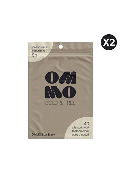 OMMO Star Black – Plasturi hidrocoloizi pentru coșuri, 80 buc, forme de stea neagră