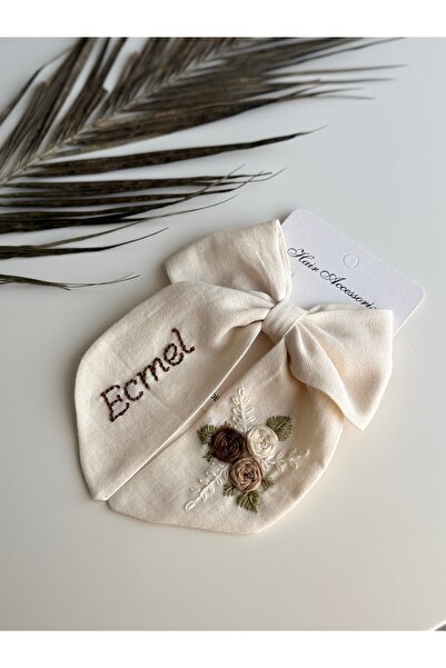 Nur Baby Kız çocuk kişiye özel isimli toka krem