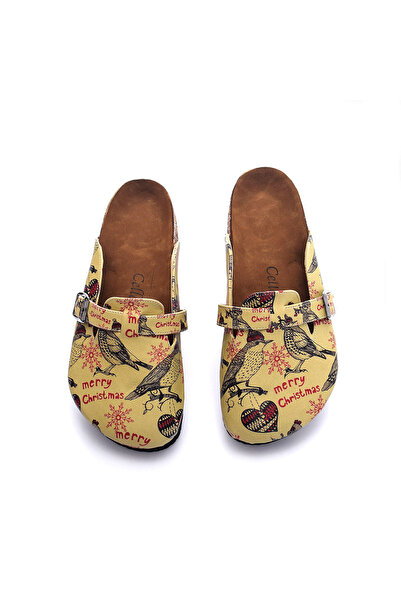 Streetfly New Year Themed Printed Colorful Women's Slippers