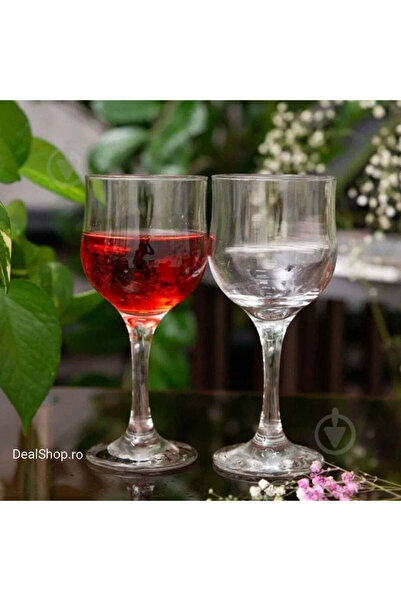 dealshopromania Set de 6 pahare de vin din sticlă, Pasabahce Tulipe, 240 ml, ...