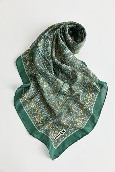 Nihan Desenli Soft Eşarp Yeşil