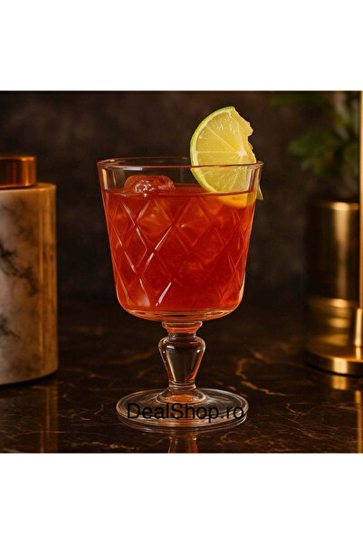 dealshopromania Set 4 pahare cocktail Leafy, 270 ml – sticlă groasă transpare...