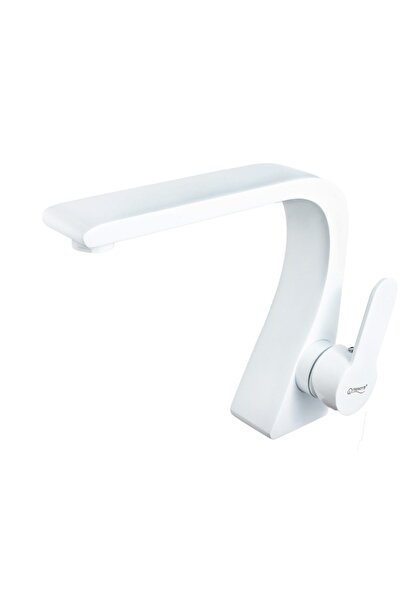 Trendy's Single-lever basin mixer, bathroom sink installation, matt white