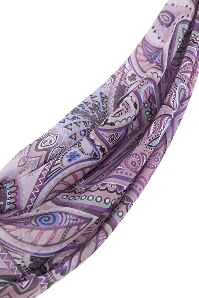 Nihan Desenli Soft Eşarp Lila