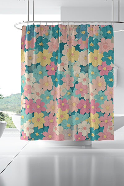 Moud's Bathroom Curtain, Colorful Garden Pattern Shower Curtain, Bathtub Curt...