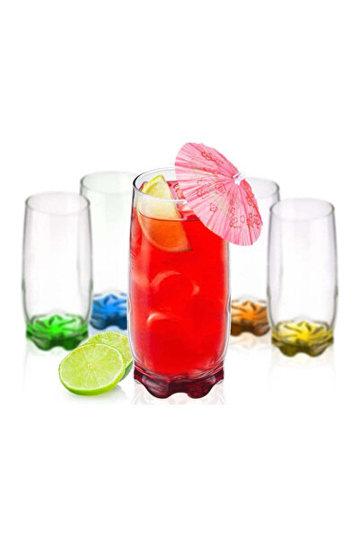 dealshopromania Set de 12 pahare colorate Coral Adora 390 ml Eleganță și culo...