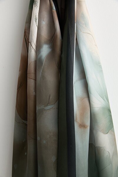 Nihan Floş Natural Fly Şal Haki