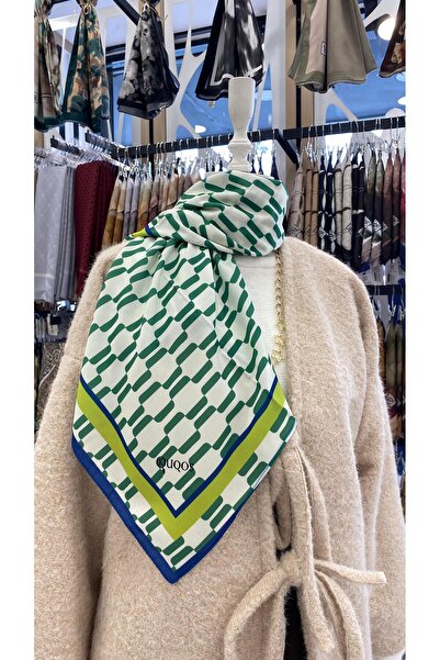 KUQOS Karma Textured Patterned Scarf Green