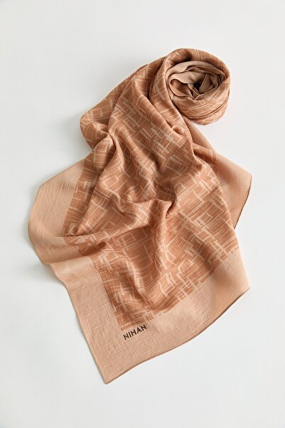 Nihan Geometrik Desen Jakar Eşarp Mocha
