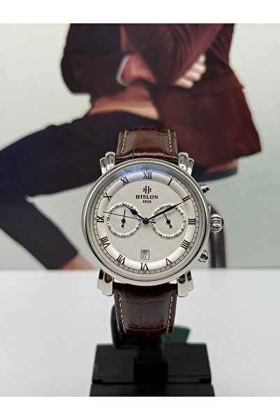 Hislon Classic Brown Leather Strap Wristwatch 5 Atm Waterproof 3 Years Warranty