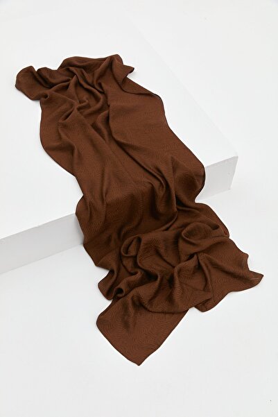 Nihan Tuğba Zebra Desen Şal Açık Kahve