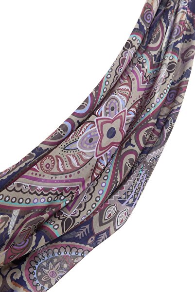 Nihan Desenli Soft Eşarp Mor