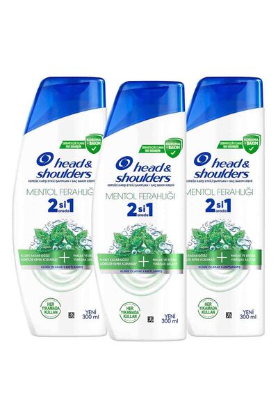 Head&Shoulders Mentol Ferahlığı Kepek Karşıtı Şampuan 300ml x 3 Adet