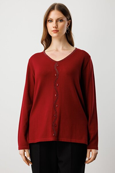 ON V-Neck Stone Embroidered Knitwear Sweater-65396