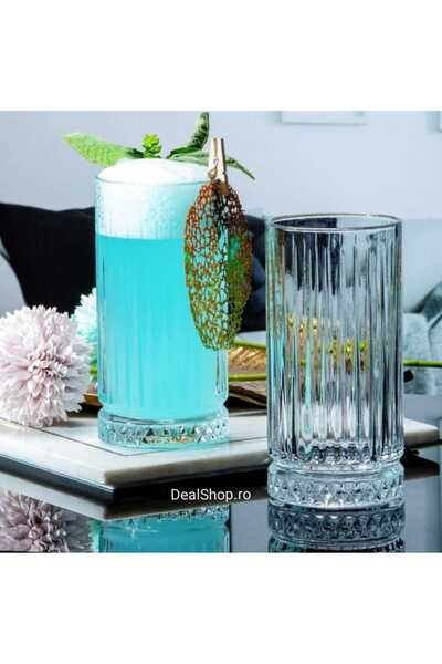 dealshopromania Set de 6 pahare de sticlă 300 ml MANSOURA LINES, cadoul perfect pentru evenimente pe terasă