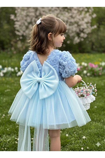 BİLGEN Style ROCHIE FATA CU MANELE BALON DETAIL DETAILAT CU COADA FĂRĂ PĂRĂ ROCHIE DE PETRECERE DE ZI DE NAȘTERE BUMBAC