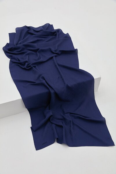 Nihan Jakarlı Pamuk Lyocell Şal Lacivert