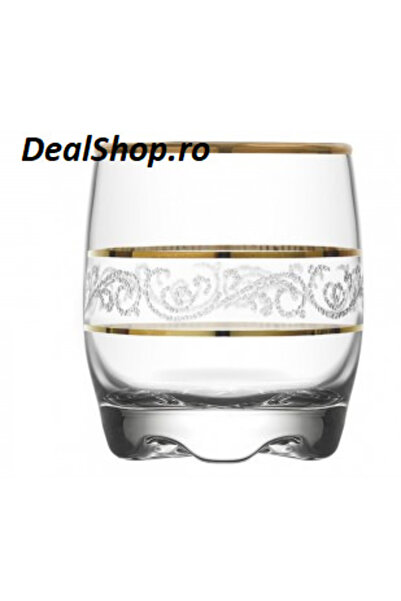 dealshopromania Set de 6 pahare LAV Gold 290 ml suc apă vin whisky