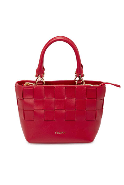 Tergan Kırmızı Hakiki Deri Kadın El Çantası - S25Y1BC80408-H4B