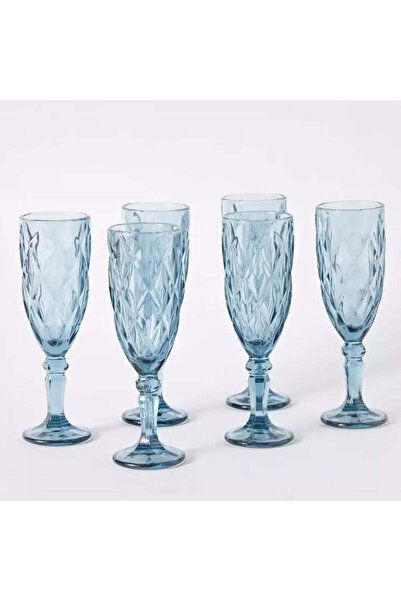 dealshopromania Set de 12 pahare de șampanie 165 ml albastre Elegante pentru ...