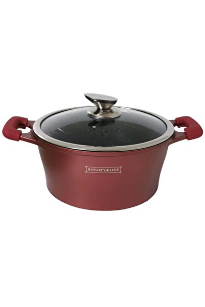 dealshopromania Royalty line Marble Coated Saucepan 6.1 L, Cherry