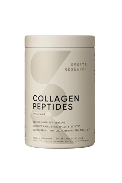 Sports Research Collagen Peptides - Hydrolyzed Type 1 & 3 Collagen Protein fo...