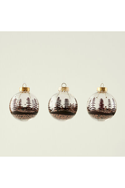 Bella Maison Χριστουγεννιάτικο στολίδι 3 τεμαχίων Καφέ (8 εκ.)