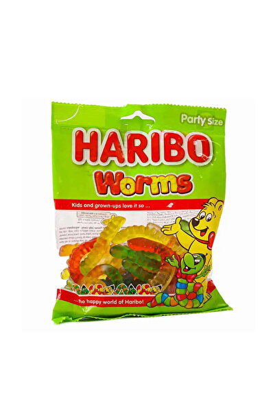 Haribo Worms Fruit Flavour Jelly Candy Pouch - 160gm Pack of 2