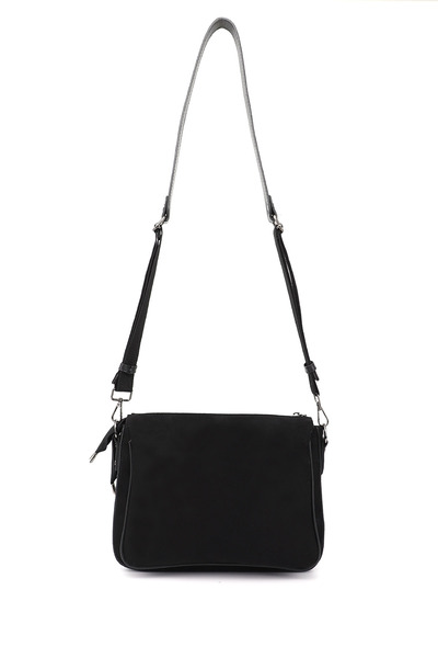 GÖNDERİ(R) Women's Black Suede Long Strap Shoulder Bag