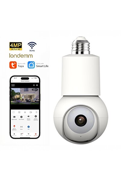 LONDEMM LONDEMM Bulb Type 2K Video Surveillance Camera, Tuya Smart / Smart Life Compatible, 4MP 2560*1440