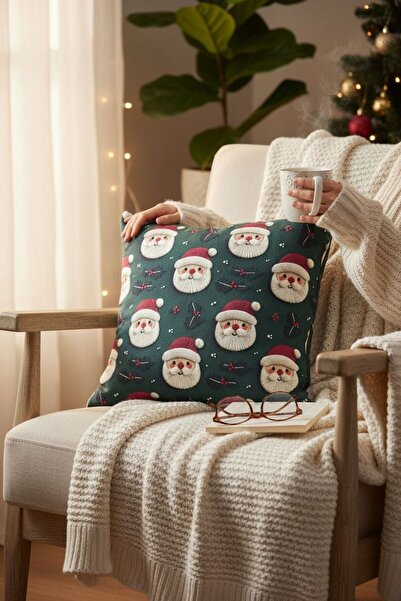 ANJEAHOME Sydney Christmas Patterned Throw Pillow Cover | 45X45 cm | Digital Printed | Stylish Design – Washable Fabric