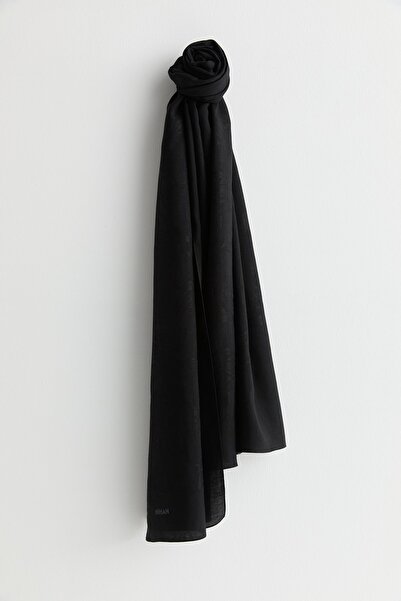 Nihan Natural Viskon Floş Şal Siyah