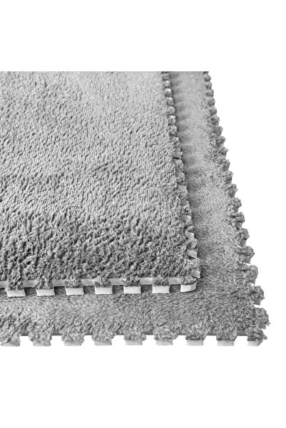 PROCART Fluffy puzzle mat, 61.5x61.5x1.7 cm, EVA foam, set of 2 pieces Grey