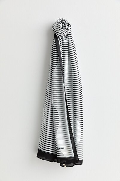 Nihan Desenli Viskon İpek Şal Ekru