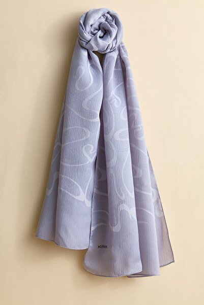 Nihan Jakar Desenli Şal Gri - 79392