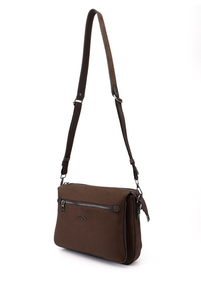 GÖNDERİ(R) Women's Brown Suede Long Strap Shoulder Bag