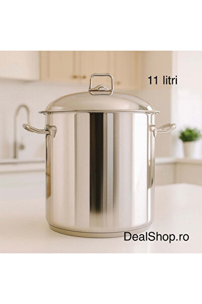 dealshopromania Oală Arian din oțel inoxidabil de 11 litri cu capac cu fund d...