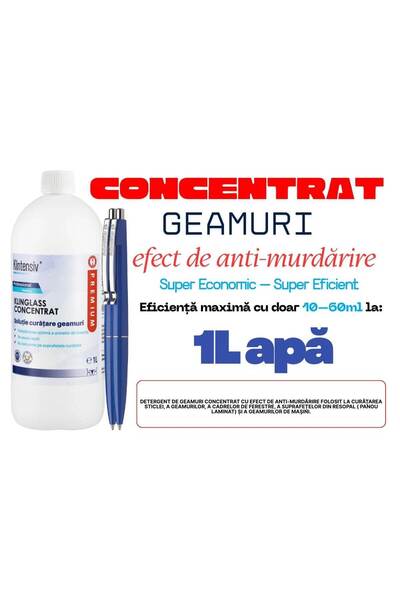 KLINTENSIV Set Klinglass Concentrat, soluție profesională pentru curățarea ge...