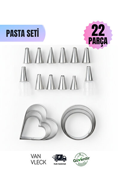 VAN VLECK 22 Parça Pasta Dekorasyon Seti – 12 Adet Duy Ucu, 4 Bağlantı Başlığ...
