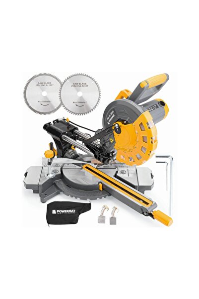 Powermat Stationary saw, sliding wood cutter, 255 mm blade 2400 W,