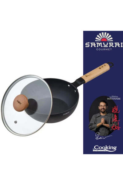 dealshopromania Tigaie wok cu capac Cooking by Heinner invelis ceramic Inductie 20 x 7 cm