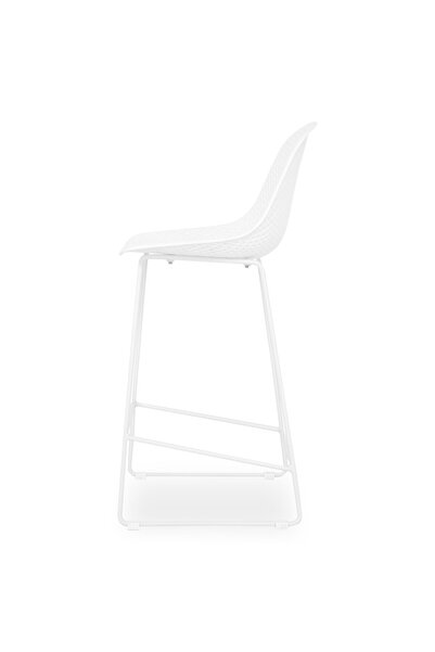 Maison Mex Set 4 scaune bar grădină/terasă, GARDENIA, L.44.5 l.47.5 H.95 cm, alb